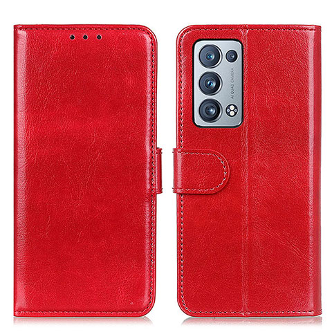 Custodia Portafoglio In Pelle Cover con Supporto M07L per Oppo Reno6 Pro 5G Rosso