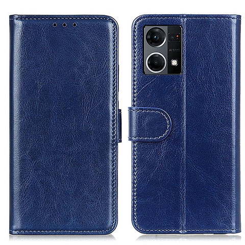 Custodia Portafoglio In Pelle Cover con Supporto M07L per Oppo Reno7 4G Blu