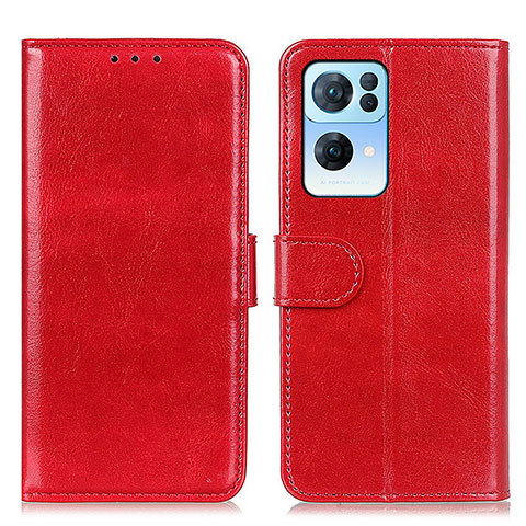 Custodia Portafoglio In Pelle Cover con Supporto M07L per Oppo Reno7 Pro 5G Rosso