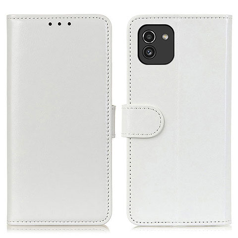 Custodia Portafoglio In Pelle Cover con Supporto M07L per Samsung Galaxy A03 Bianco