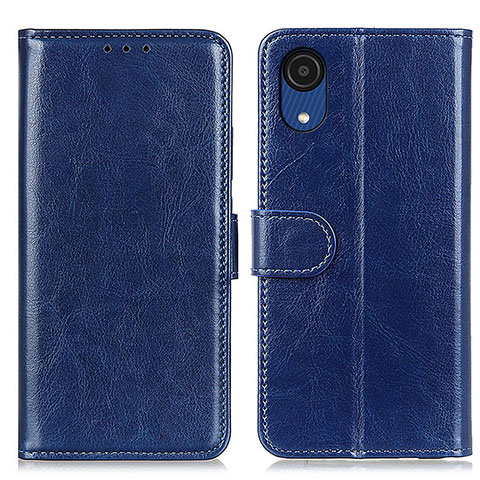 Custodia Portafoglio In Pelle Cover con Supporto M07L per Samsung Galaxy A03 Core Blu