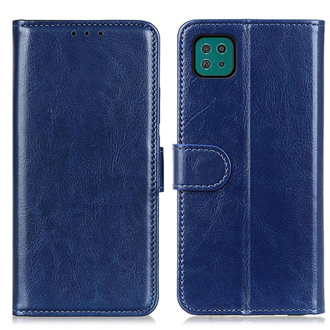 Custodia Portafoglio In Pelle Cover con Supporto M07L per Samsung Galaxy F42 5G Blu