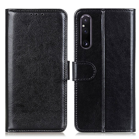 Custodia Portafoglio In Pelle Cover con Supporto M07L per Sony Xperia 1 V Nero