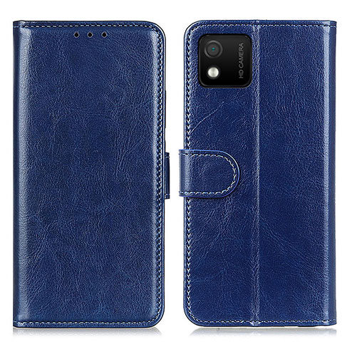 Custodia Portafoglio In Pelle Cover con Supporto M07L per Wiko Y52 Blu