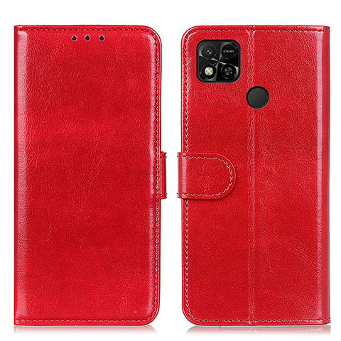 Custodia Portafoglio In Pelle Cover con Supporto M07L per Xiaomi POCO C3 Rosso