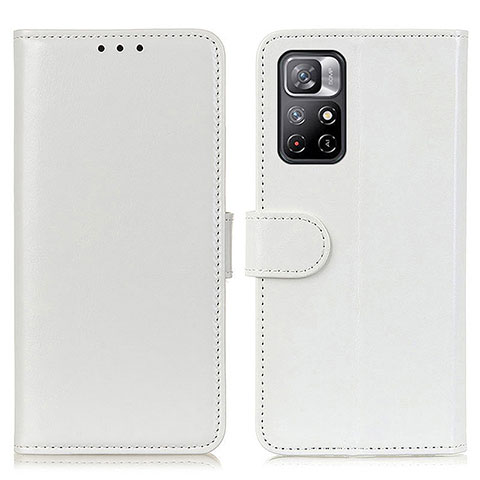 Custodia Portafoglio In Pelle Cover con Supporto M07L per Xiaomi Poco M4 Pro 5G Bianco