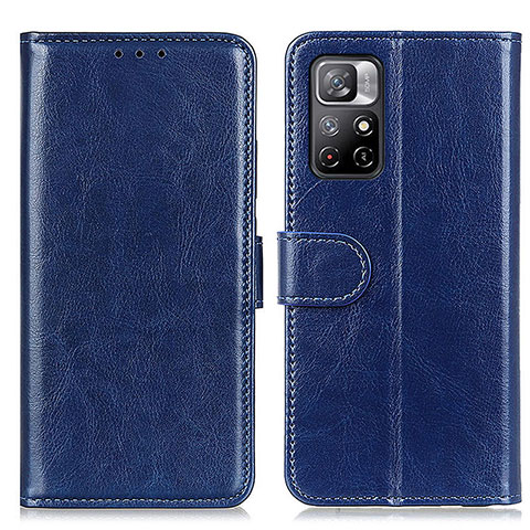 Custodia Portafoglio In Pelle Cover con Supporto M07L per Xiaomi Poco M4 Pro 5G Blu