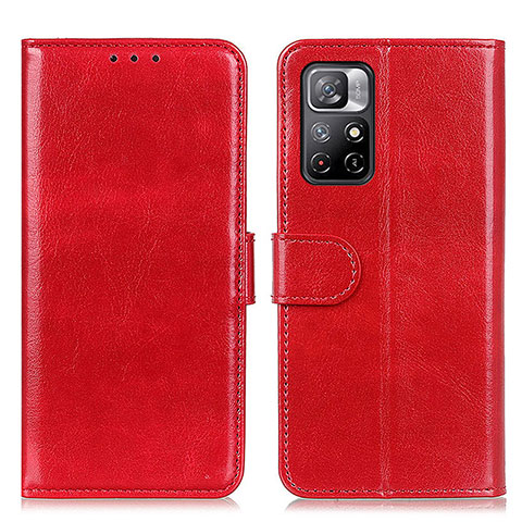 Custodia Portafoglio In Pelle Cover con Supporto M07L per Xiaomi Poco M4 Pro 5G Rosso