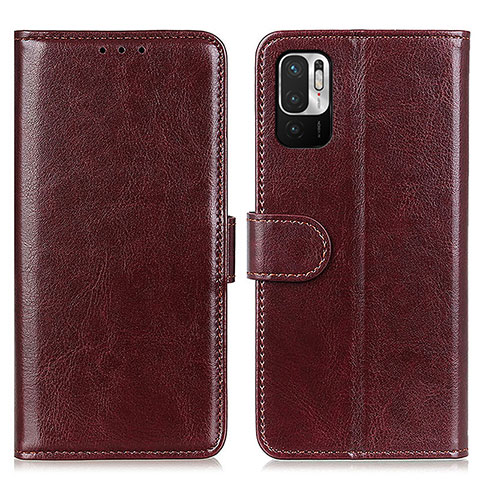 Custodia Portafoglio In Pelle Cover con Supporto M07L per Xiaomi Redmi Note 10 JE 5G Marrone