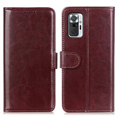 Custodia Portafoglio In Pelle Cover con Supporto M07L per Xiaomi Redmi Note 10 Pro 4G Marrone