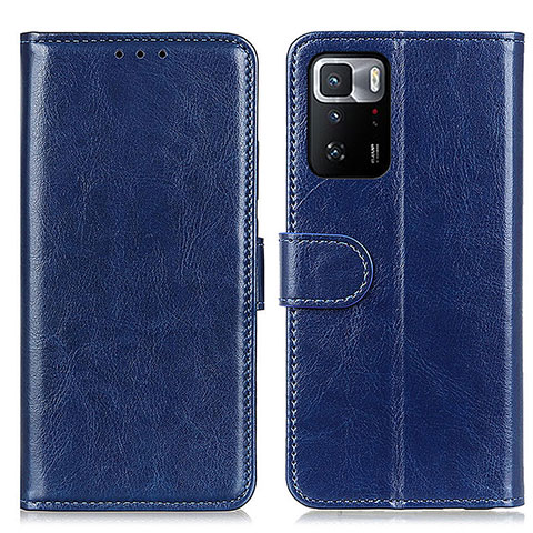 Custodia Portafoglio In Pelle Cover con Supporto M07L per Xiaomi Redmi Note 10 Pro 5G Blu