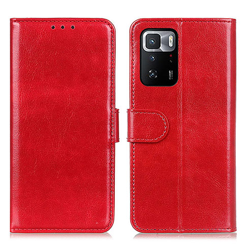 Custodia Portafoglio In Pelle Cover con Supporto M07L per Xiaomi Redmi Note 10 Pro 5G Rosso