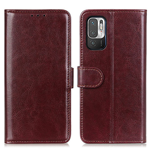 Custodia Portafoglio In Pelle Cover con Supporto M07L per Xiaomi Redmi Note 10T 5G Marrone