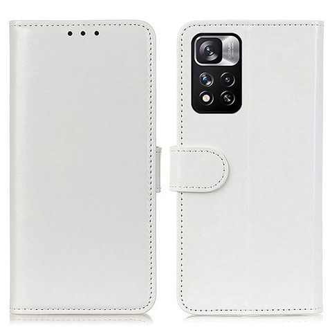 Custodia Portafoglio In Pelle Cover con Supporto M07L per Xiaomi Redmi Note 11 Pro+ Plus 5G Bianco