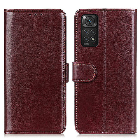 Custodia Portafoglio In Pelle Cover con Supporto M07L per Xiaomi Redmi Note 11S 4G Marrone