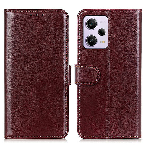 Custodia Portafoglio In Pelle Cover con Supporto M07L per Xiaomi Redmi Note 12 Pro 5G Marrone