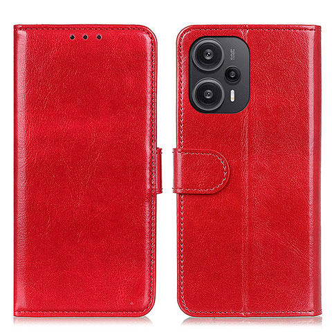 Custodia Portafoglio In Pelle Cover con Supporto M07L per Xiaomi Redmi Note 12 Turbo 5G Rosso