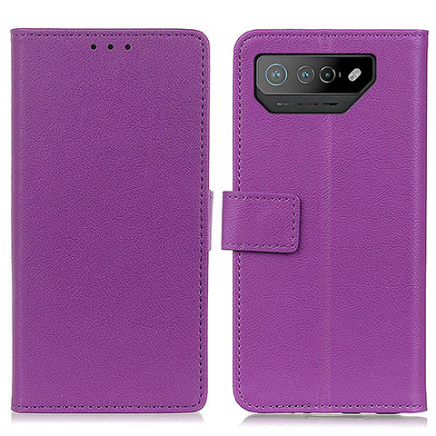 Custodia Portafoglio In Pelle Cover con Supporto M08L per Asus ROG Phone 7 Pro Viola