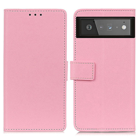 Custodia Portafoglio In Pelle Cover con Supporto M08L per Google Pixel 6 5G Rosa