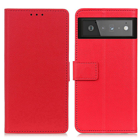 Custodia Portafoglio In Pelle Cover con Supporto M08L per Google Pixel 6 5G Rosso