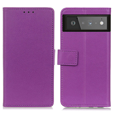 Custodia Portafoglio In Pelle Cover con Supporto M08L per Google Pixel 6 5G Viola