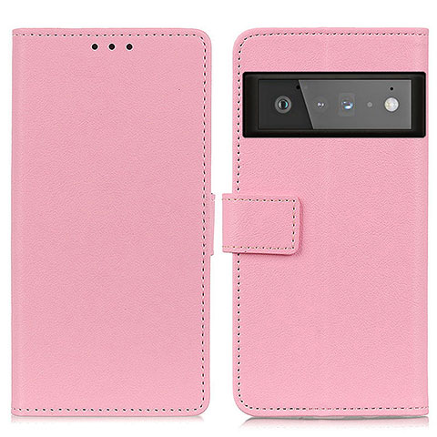 Custodia Portafoglio In Pelle Cover con Supporto M08L per Google Pixel 6 Pro 5G Rosa