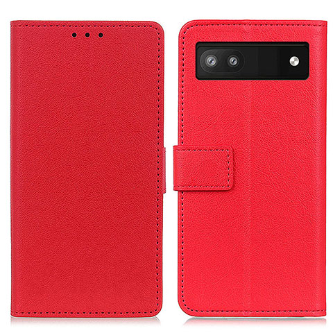 Custodia Portafoglio In Pelle Cover con Supporto M08L per Google Pixel 6a 5G Rosso