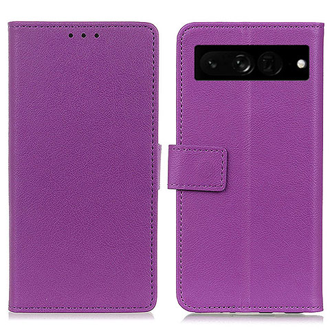 Custodia Portafoglio In Pelle Cover con Supporto M08L per Google Pixel 7 Pro 5G Viola