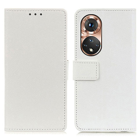 Custodia Portafoglio In Pelle Cover con Supporto M08L per Huawei Honor 50 5G Bianco