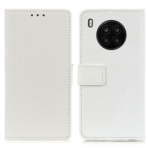 Custodia Portafoglio In Pelle Cover con Supporto M08L per Huawei Honor 50 Lite Bianco