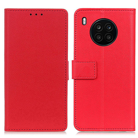 Custodia Portafoglio In Pelle Cover con Supporto M08L per Huawei Honor 50 Lite Rosso