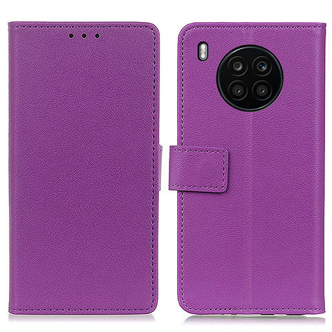 Custodia Portafoglio In Pelle Cover con Supporto M08L per Huawei Honor 50 Lite Viola