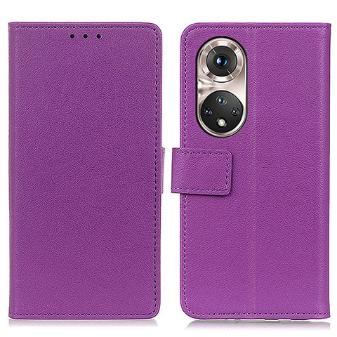 Custodia Portafoglio In Pelle Cover con Supporto M08L per Huawei Honor 50 Pro 5G Viola