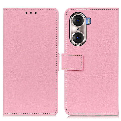 Custodia Portafoglio In Pelle Cover con Supporto M08L per Huawei Honor 60 5G Rosa