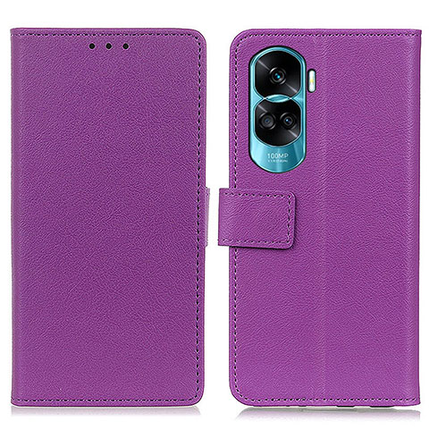 Custodia Portafoglio In Pelle Cover con Supporto M08L per Huawei Honor 90 Lite 5G Viola