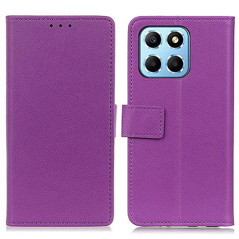 Custodia Portafoglio In Pelle Cover con Supporto M08L per Huawei Honor X8 5G Viola