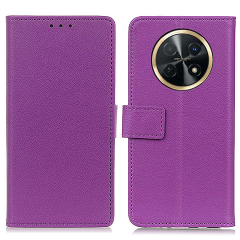 Custodia Portafoglio In Pelle Cover con Supporto M08L per Huawei Nova Y91 Viola