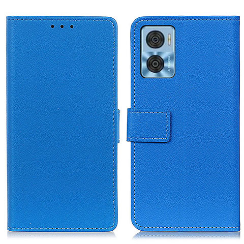 Custodia Portafoglio In Pelle Cover con Supporto M08L per Motorola Moto E22 Blu