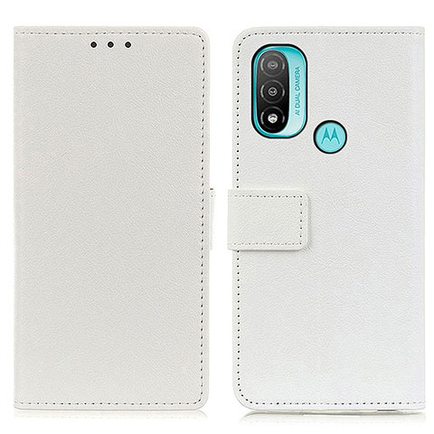 Custodia Portafoglio In Pelle Cover con Supporto M08L per Motorola Moto E30 Bianco