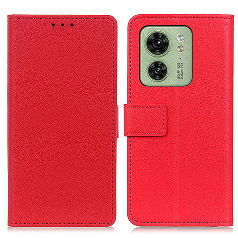 Custodia Portafoglio In Pelle Cover con Supporto M08L per Motorola Moto Edge (2023) 5G Rosso