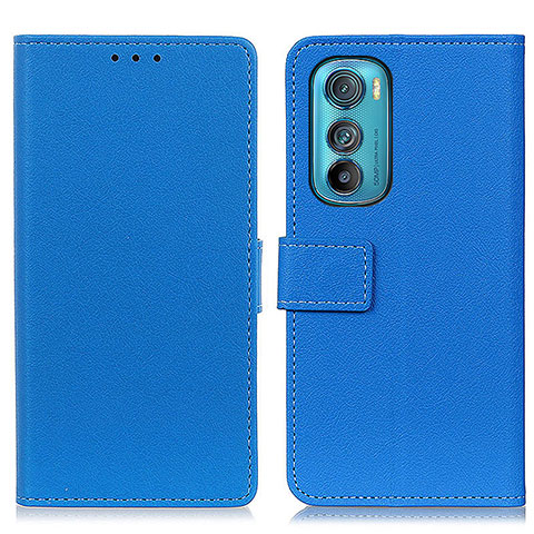 Custodia Portafoglio In Pelle Cover con Supporto M08L per Motorola Moto Edge 30 5G Blu