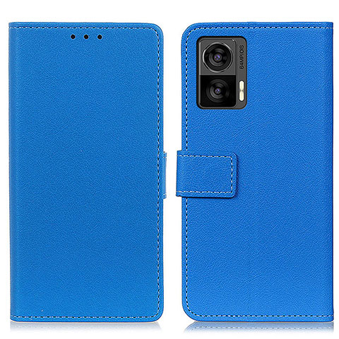 Custodia Portafoglio In Pelle Cover con Supporto M08L per Motorola Moto Edge 30 Neo 5G Blu