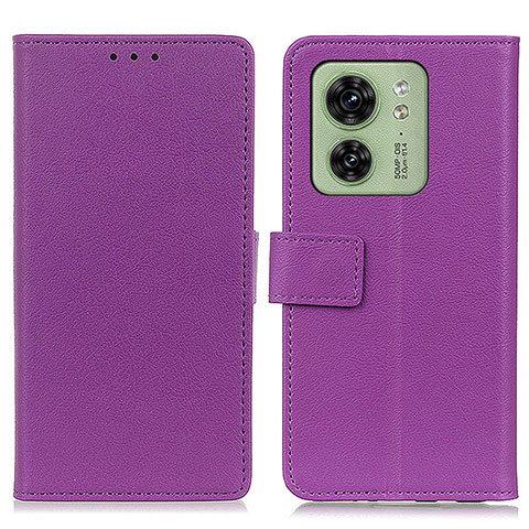 Custodia Portafoglio In Pelle Cover con Supporto M08L per Motorola Moto Edge 40 5G Viola