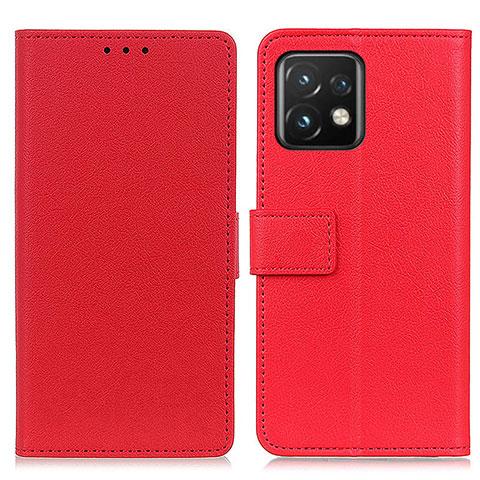 Custodia Portafoglio In Pelle Cover con Supporto M08L per Motorola Moto Edge Plus (2023) 5G Rosso