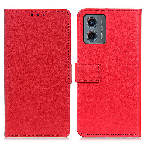 Custodia Portafoglio In Pelle Cover con Supporto M08L per Motorola Moto G 5G (2023) Rosso