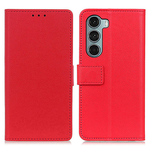 Custodia Portafoglio In Pelle Cover con Supporto M08L per Motorola Moto G200 5G Rosso