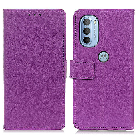 Custodia Portafoglio In Pelle Cover con Supporto M08L per Motorola Moto G31 Viola