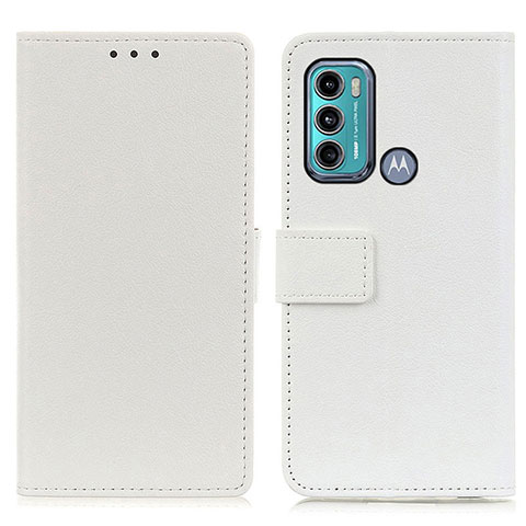 Custodia Portafoglio In Pelle Cover con Supporto M08L per Motorola Moto G40 Fusion Bianco