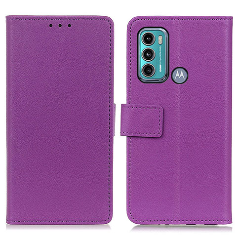 Custodia Portafoglio In Pelle Cover con Supporto M08L per Motorola Moto G40 Fusion Viola