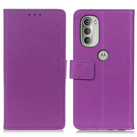 Custodia Portafoglio In Pelle Cover con Supporto M08L per Motorola Moto G51 5G Viola